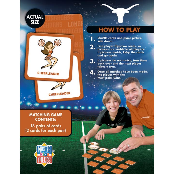 Masterpieces Puzzles - Wholesale Card Game - Texas Longhorns Matching Game2