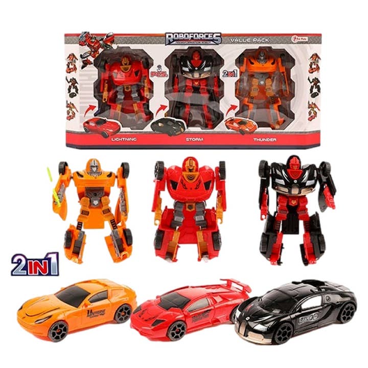 Set de 3 Roboforces transformables de 15 cm para venta al por mayor de Jactal