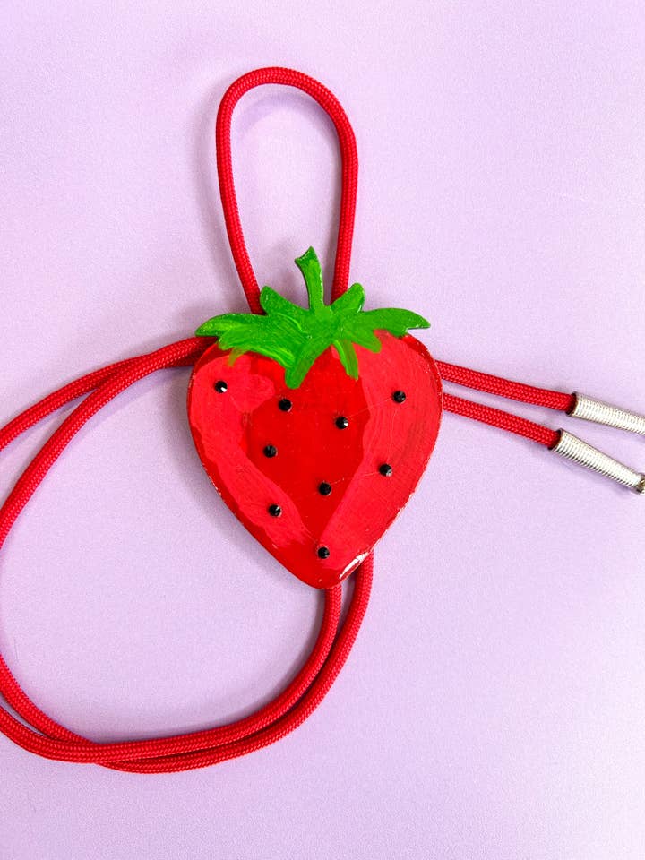 Strawberry Bolo Tie for wholesale by Velvet Outlaw