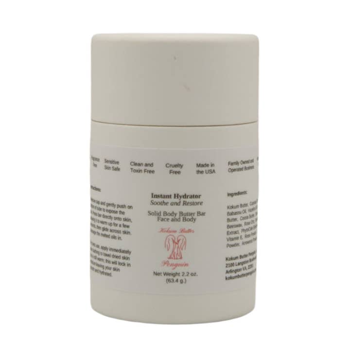 Kokum Butter Penguin - Wholesale Solid Lotion - Instant Hydrator - Soothe and Restore (Lotion Bar) Pushup Paperboard Tube0