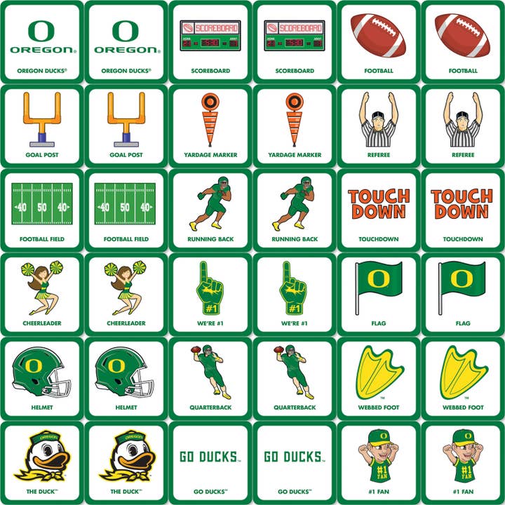 Masterpieces Puzzles - Wholesale Card Game - Oregon Ducks Matching Game