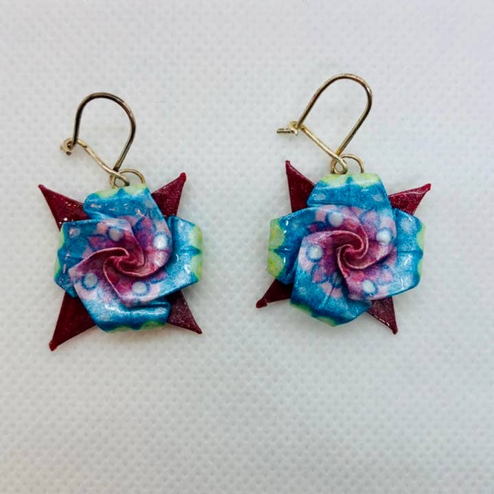 Orecchini origami a forma di fiori per la vendita all'ingrosso da parte di L'éco maison décoration