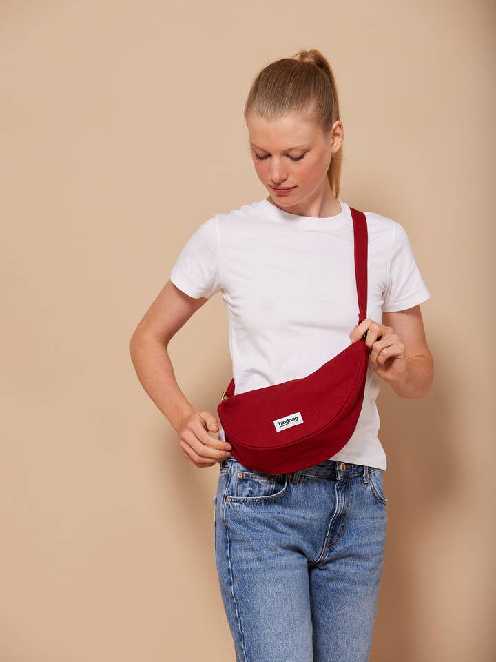 Andrea Terracotta Half-Moon Bag for wholesale by Hindbag