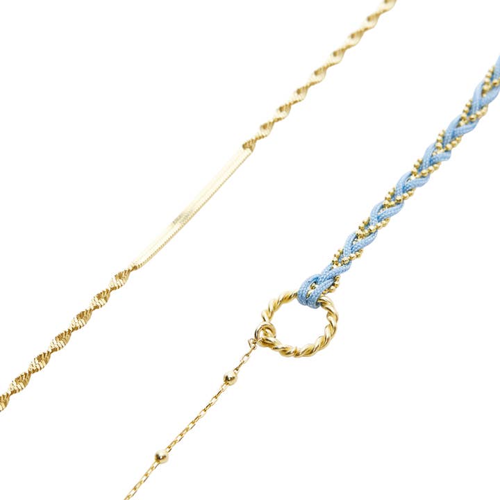 Halb gedrehtes und handgefertigtes geflochtenes Armband-Set aus Sterlingsilber für den Großhandel von Spero London