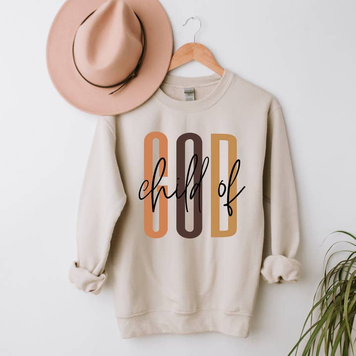 Child Of God Cursive | Sweatshirt for wholesale by Uplifting Threads Co Wholesale