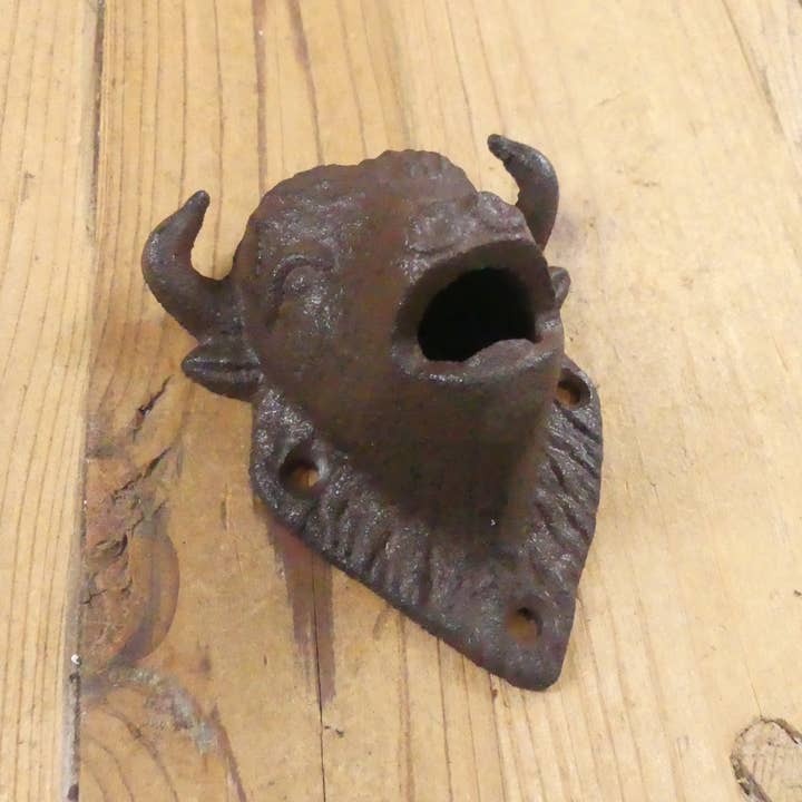 Midwest Craft House - Wholesale Bottle/Wine Opener - CAST IRON BUFFALO HEAD BOTTLE OPENER