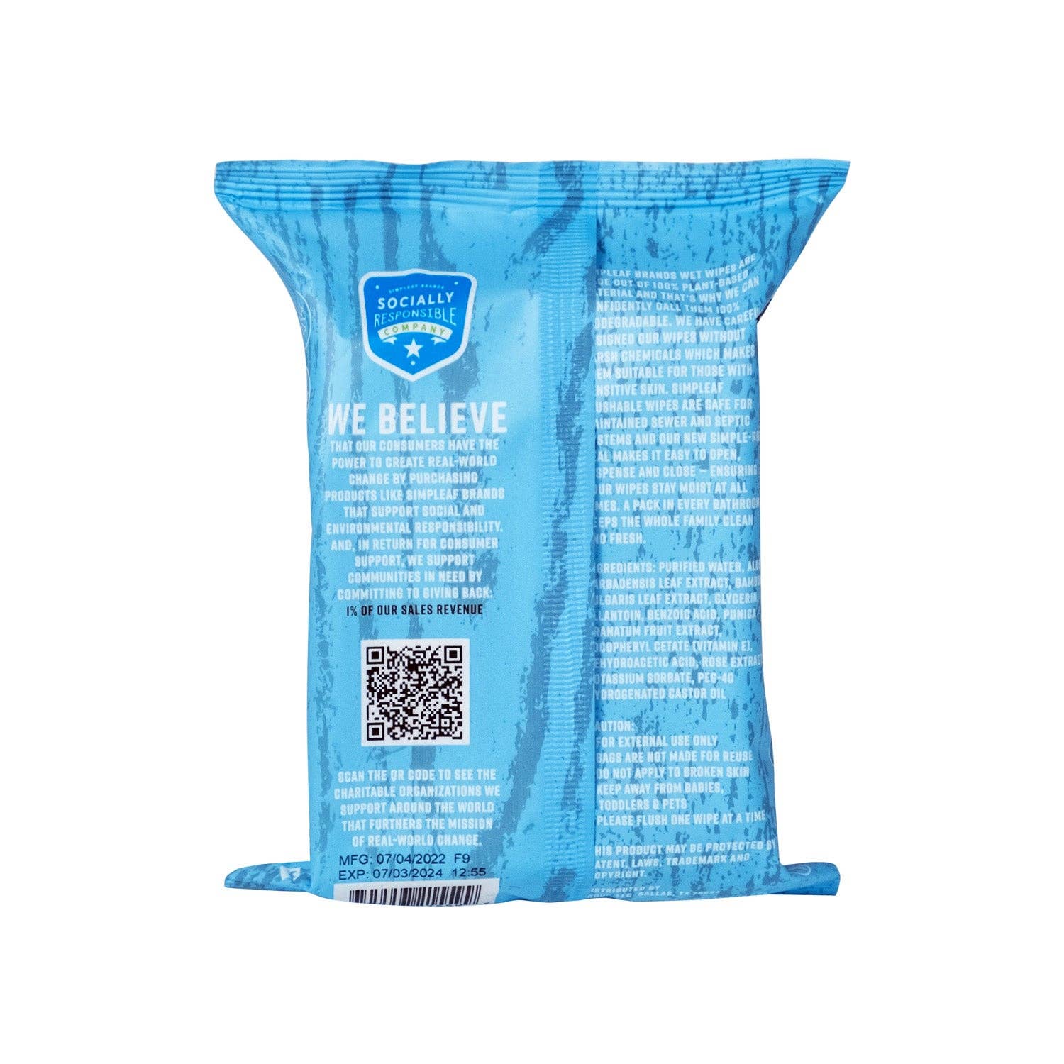 Simpleaf Brands - Wholesale Face & Body Wipes - Flushable Wipes, 25 Count3