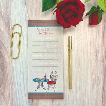 Paris Vintage Cafe To Do List Notepad for wholesale by Mod Lounge Paper Company