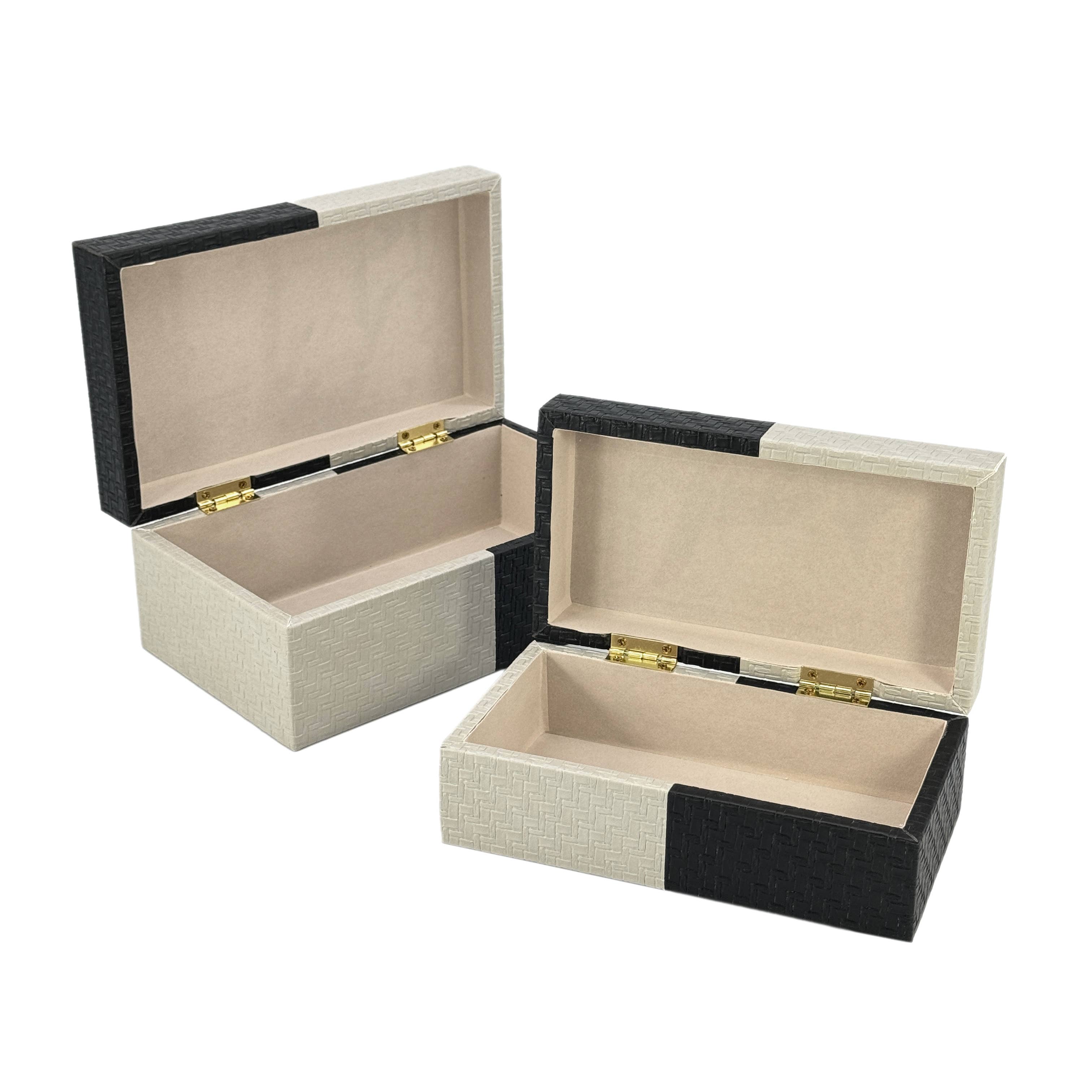 Galt International Company - Vente Boîtes décoratives - Coffret décoratif bicolore en cuir végétalien16