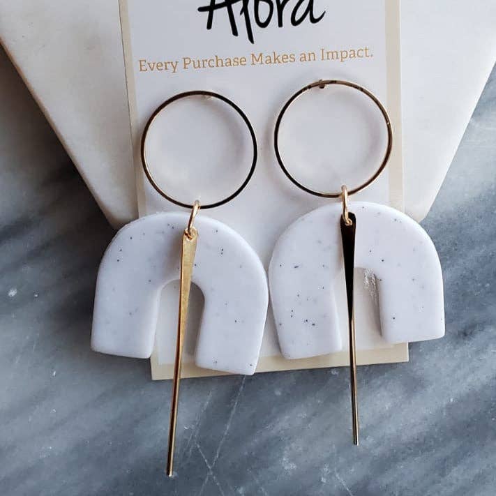 Madoka Polymer Clay Earrings - 4 colors for wholesale by Alora Boutique Inc.