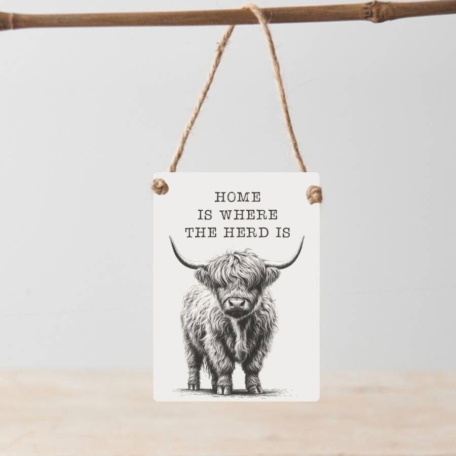 Gainsborough Giftware x Portland Living - Wholesale Sign - Home Is Where The Herd Is Hanging Sign, 9cm 0