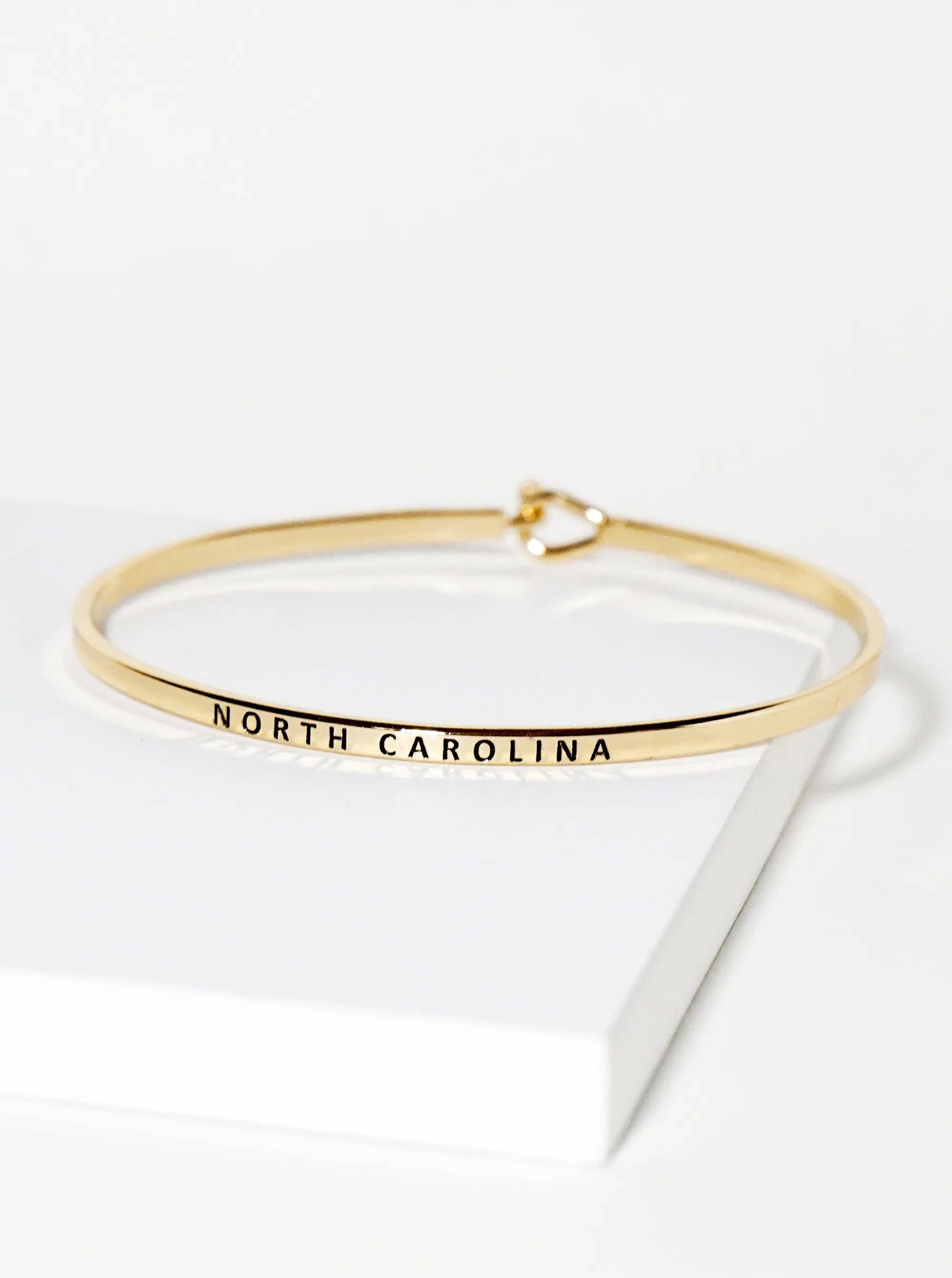Wild Honey - Wholesale Bangle Bracelet - North Carolina Engraved Inspirational Bangle Bracelet