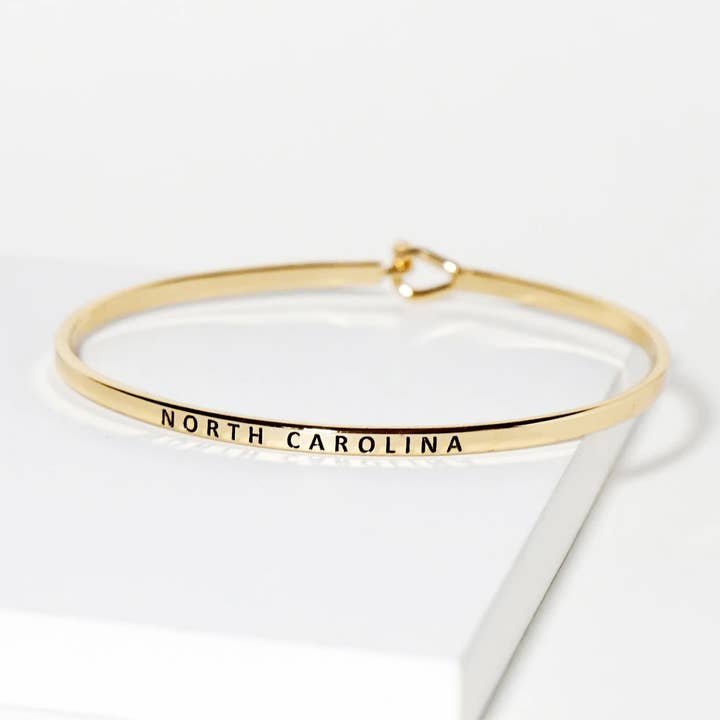 Wild Honey - Wholesale Bangle Bracelet - North Carolina Engraved Inspirational Bangle Bracelet0