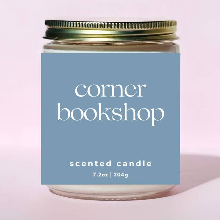 Corner Bookshop Bookish Candle for wholesale by Free Ethos