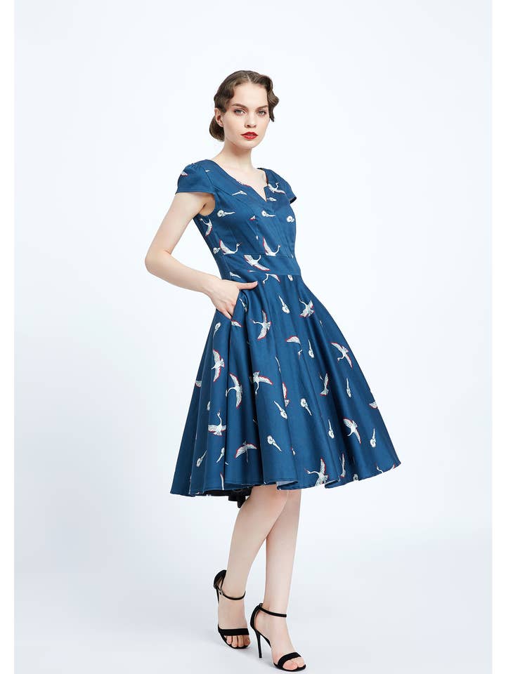 20338 | Laura | Vestido columpio con bolsillos para venta al por mayor de Miss Lulo