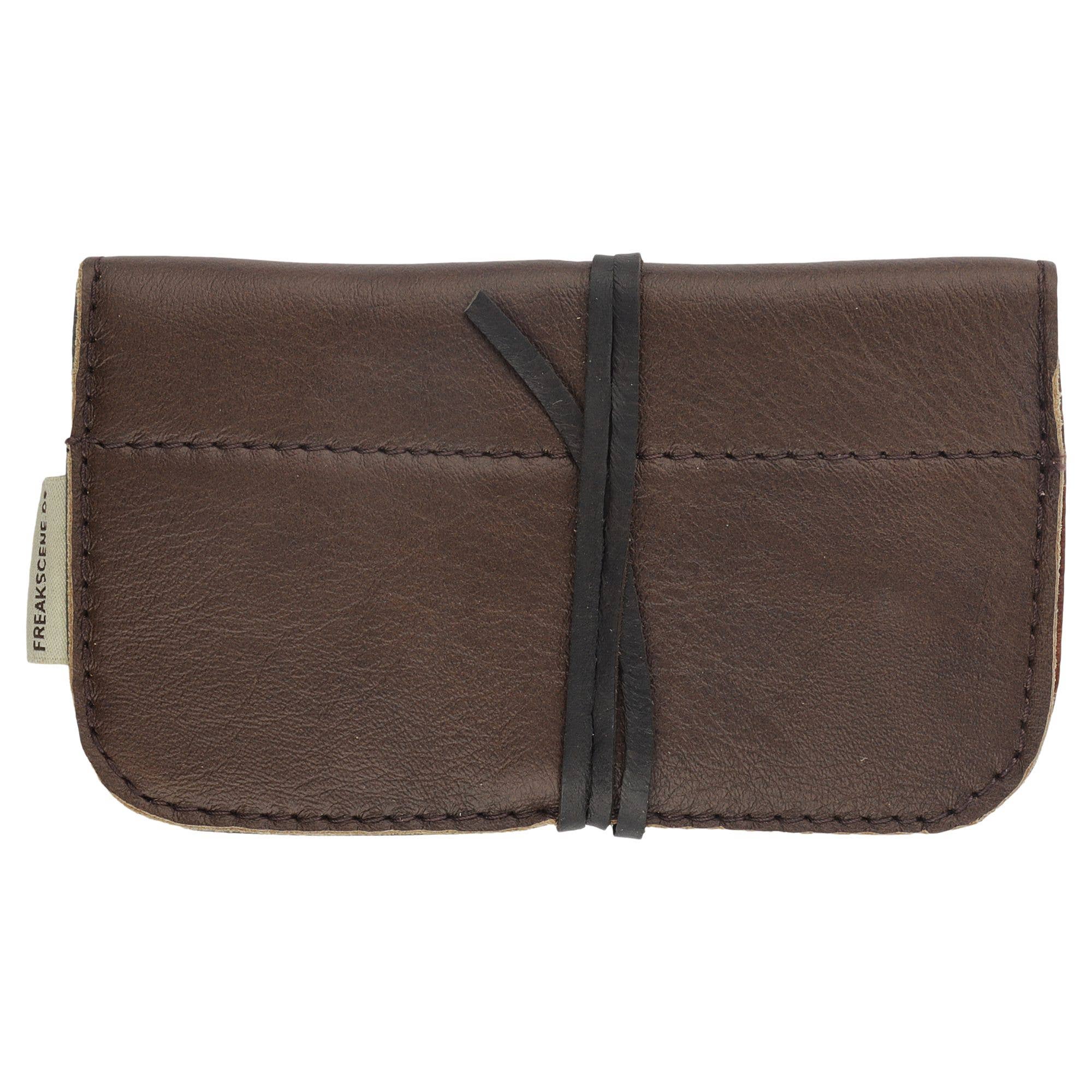 Tribal Trade GmbH – wholesale Cigarette case – Tobacco pouch smooth leather brown with strap tobacco bag1