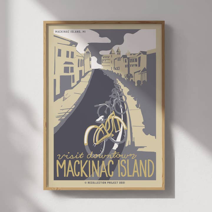 Poster di viaggio del centro di Mackinac per la vendita all'ingrosso da parte di Recollection Project