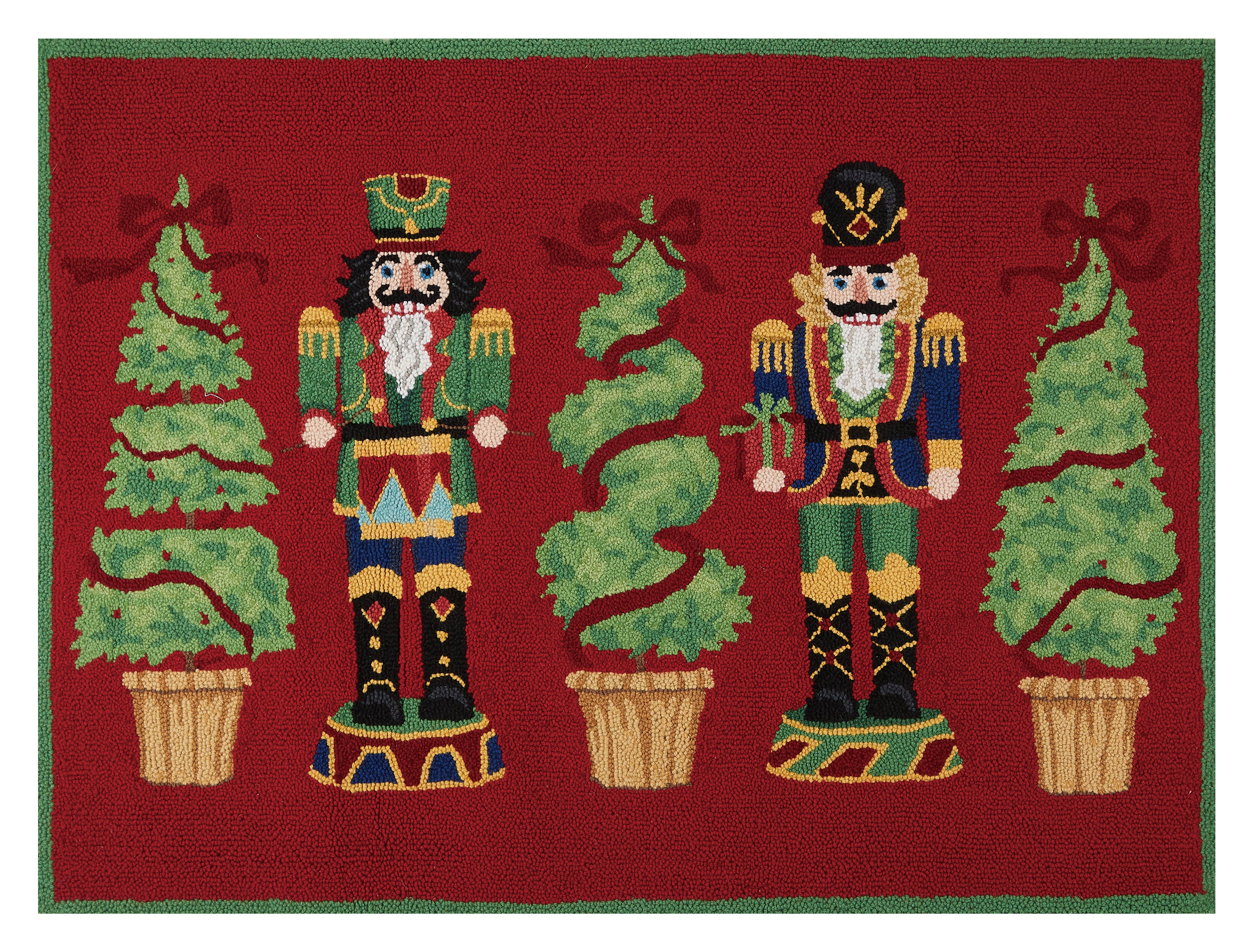 Peking Handicraft - Wholesale Area Rug - Nutcracker Topiary Hook Rug0
