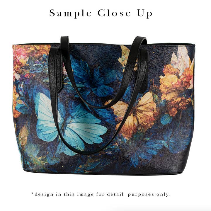 RiverWood Forest - Wholesale Tote Bag - Women's - Lavender Wolf Cotagecore Vegan Leather Tote Bag Purse3