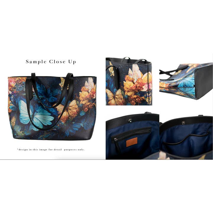 RiverWood Forest - Wholesale Tote Bag - Women's - Ostara White Rabbit Luna Moth Vegan Leather Tote Bag Purse3