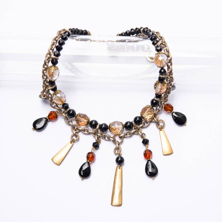 CLEOPATRA - onyx drops necklace for wholesale by Laura Mariotti - luxury collection