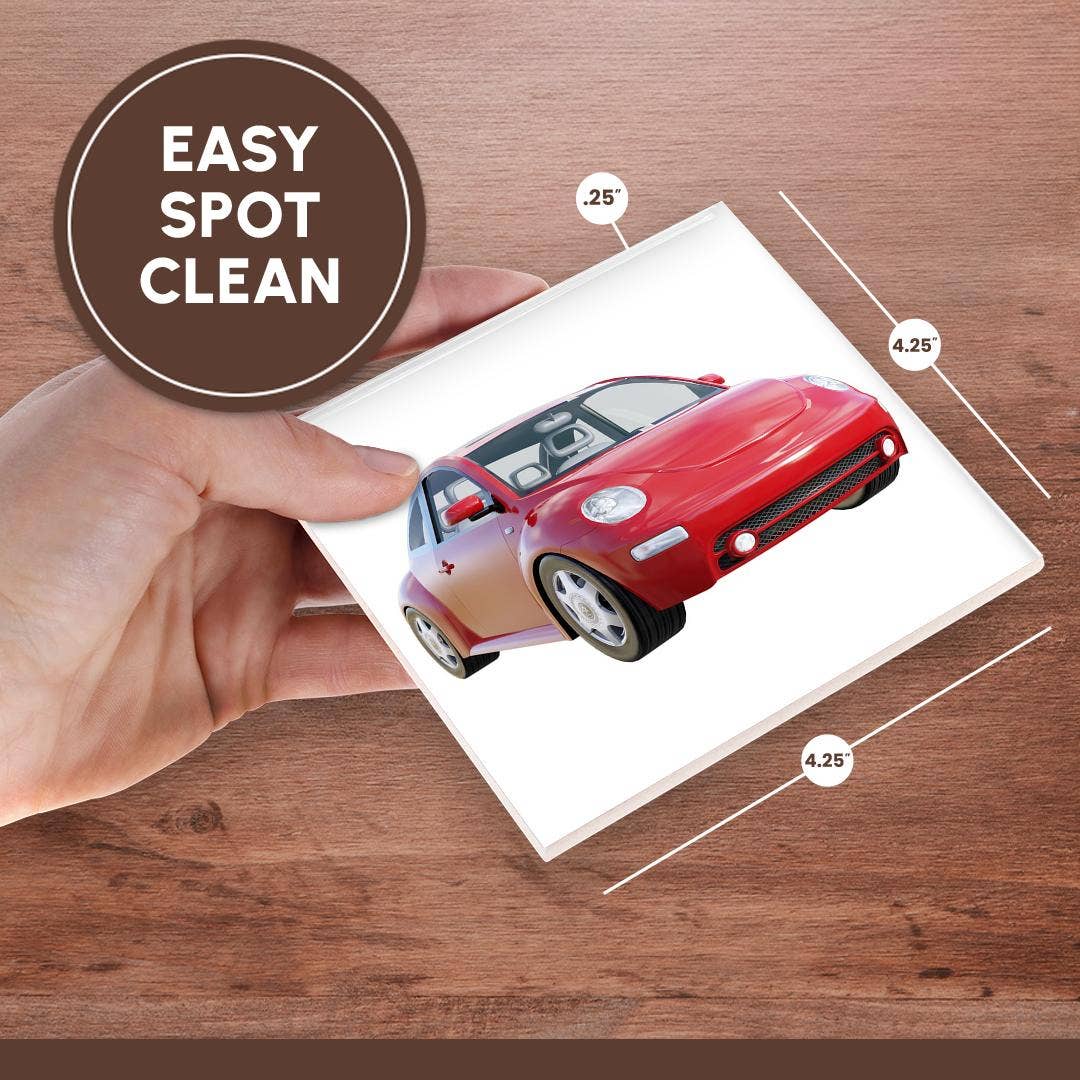 3dRose - Venta al por mayor Posavasos - 3dRose, Coche Euro Rojo, Posavasos6