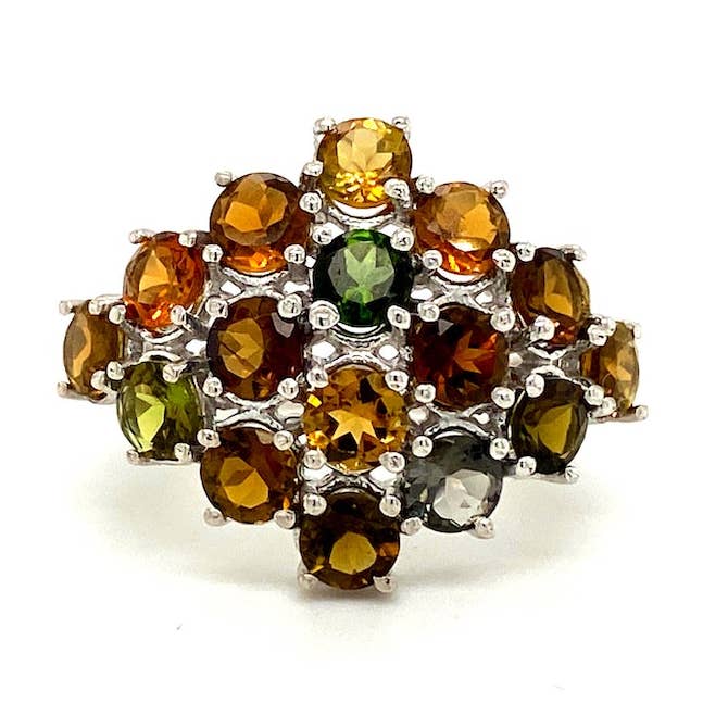 Multi Turmalin Ring i .925 Sterling Silver KSR - 11589 för wholesale av Kotawala Jewels