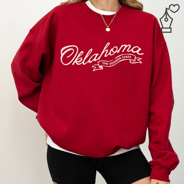 Oklahoma Crewneck Sweatshirt, OK Tröja för wholesale av KylieBeth Designs