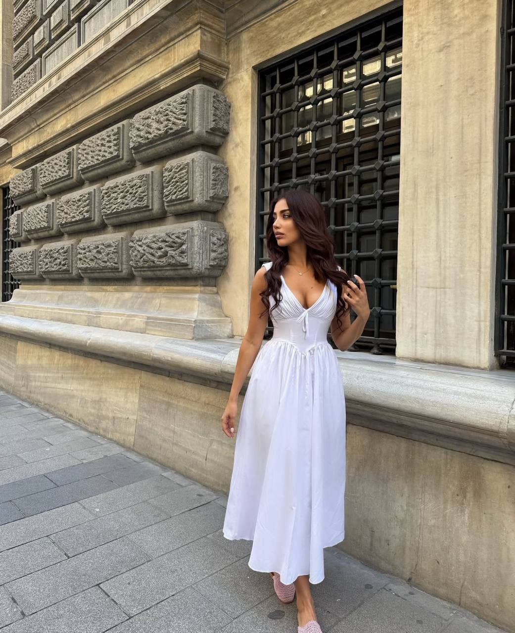 Standpoint Top – Vestido - Mulher por atacado – Vestido Riviera Maxi – Corpete – Laço Frontal – 12019