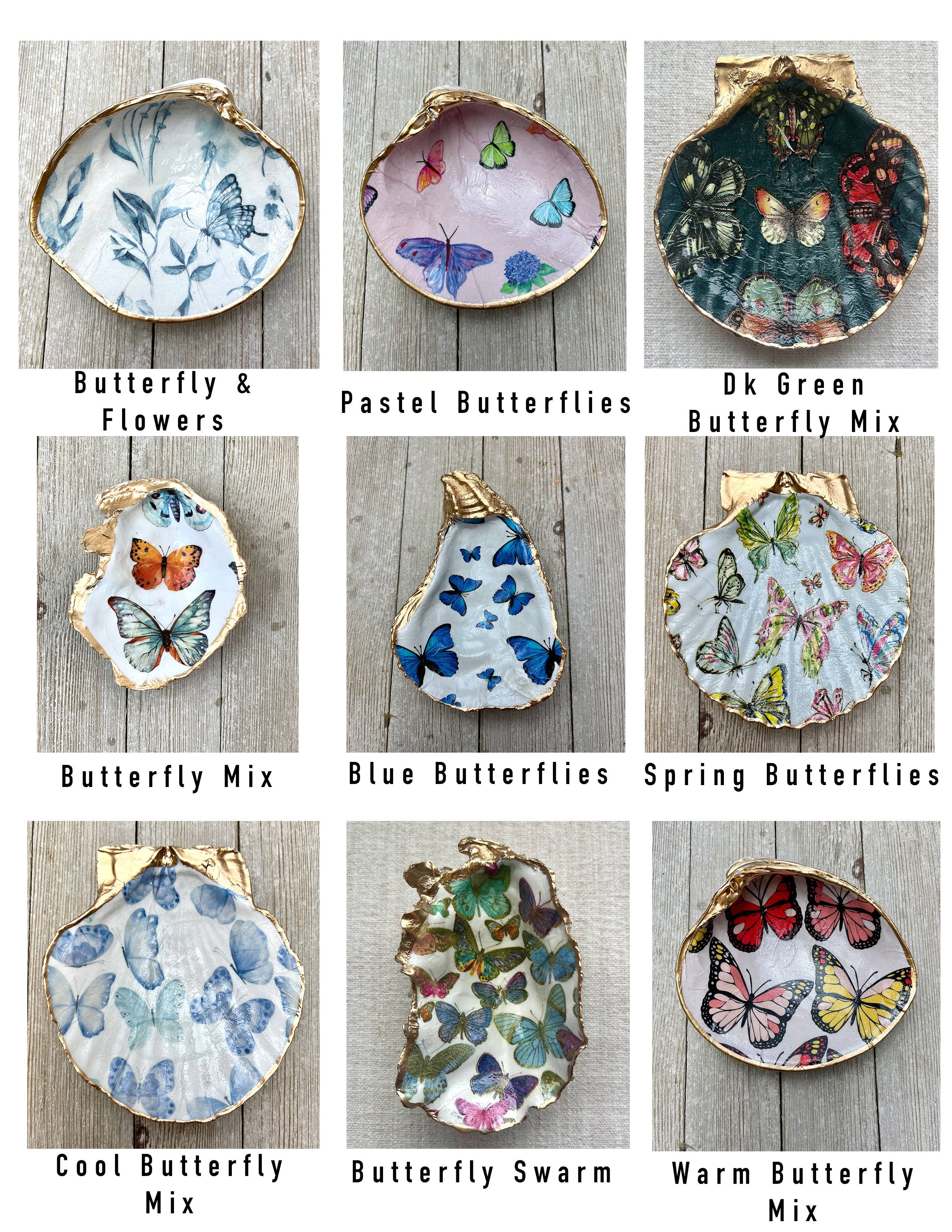 Ten Twenty Six Designs – Prato/tigela decorativa por atacado – Conjunto de Conchas para Decoupage – Vieira, Ostra ou Amêijoa11