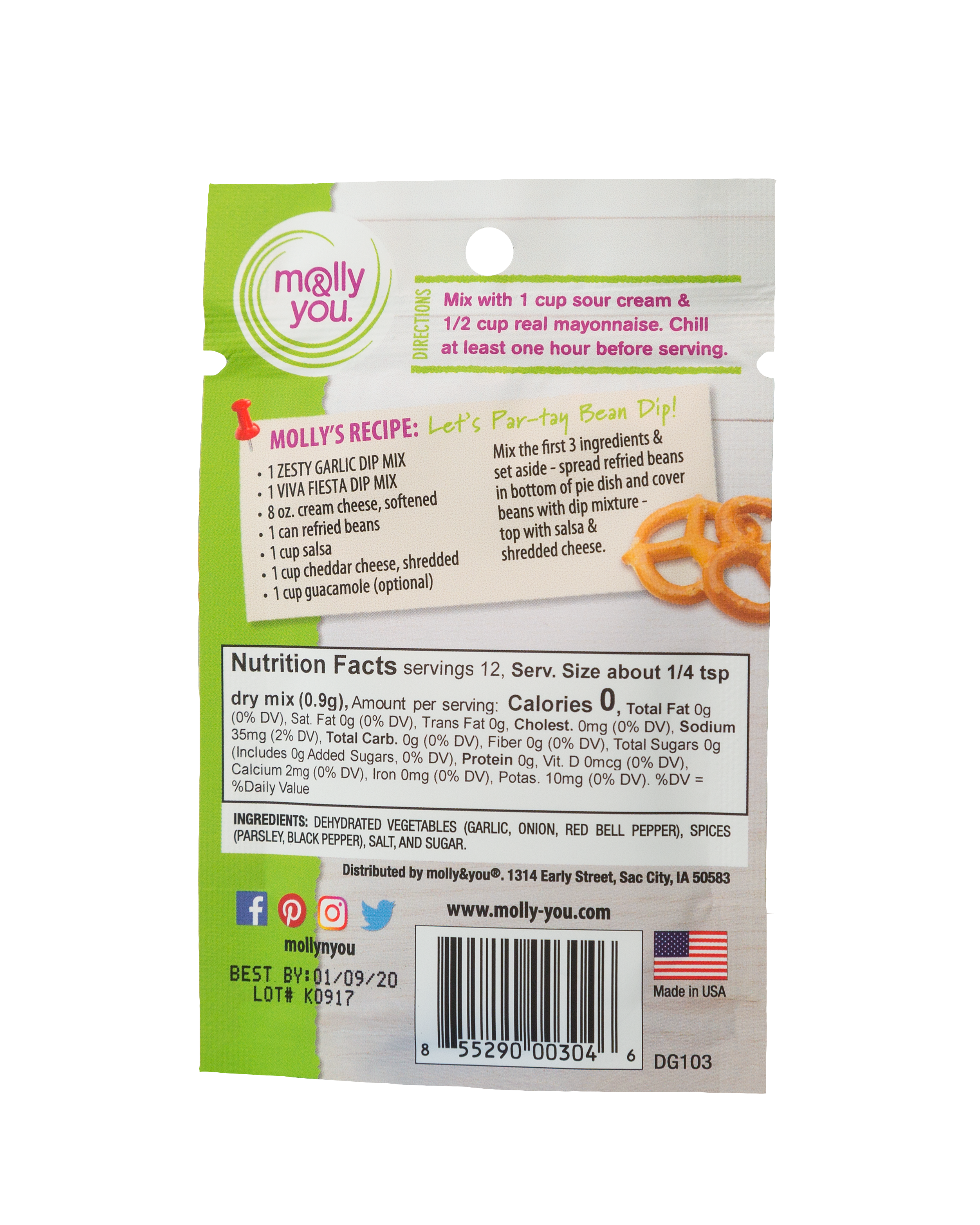 molly&you® - Wholesale Dip - Zesty Garlic Dip Mix4