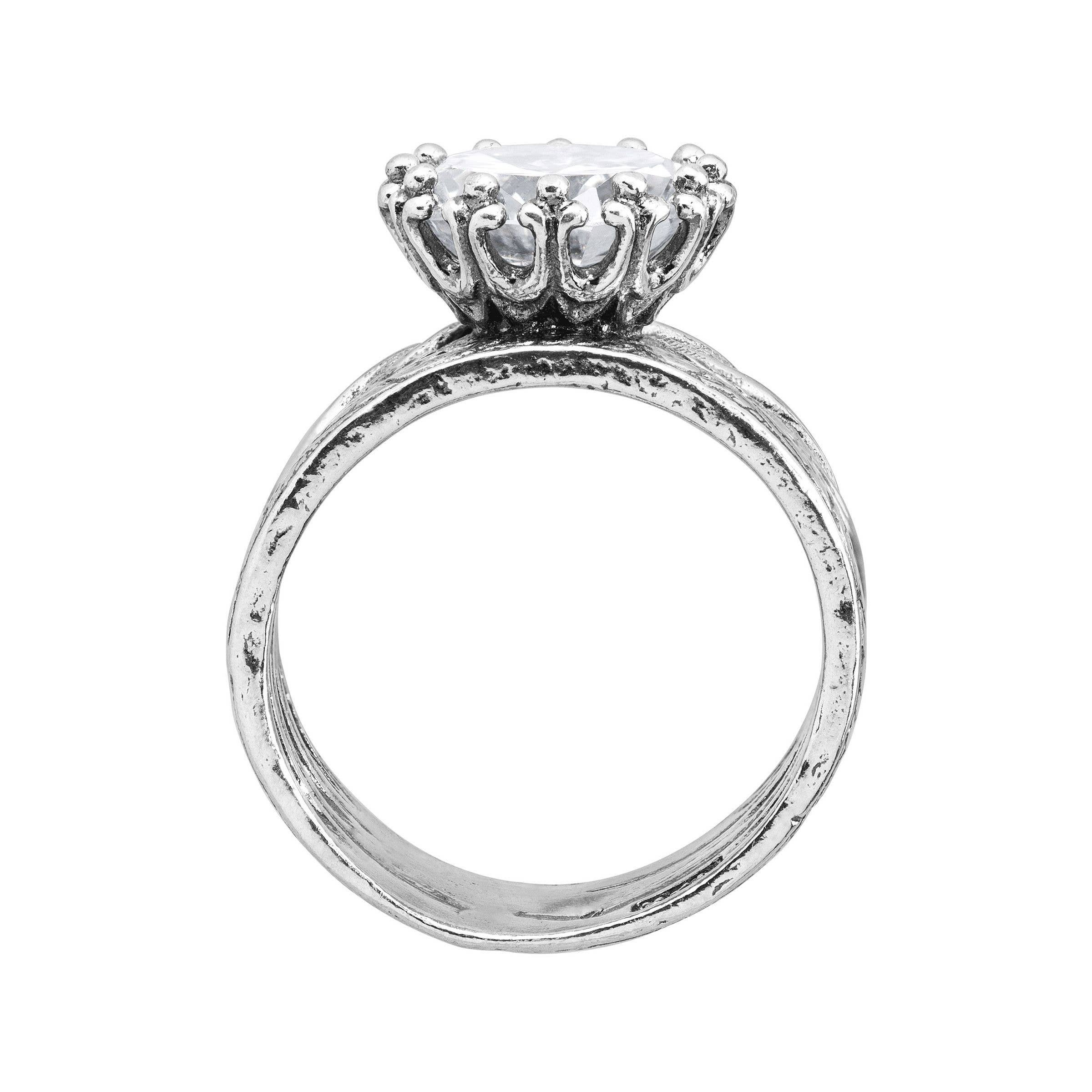 Blanc Bague Silpada « Bristol », zircone cubique et argent sterling en vente sur Faire2