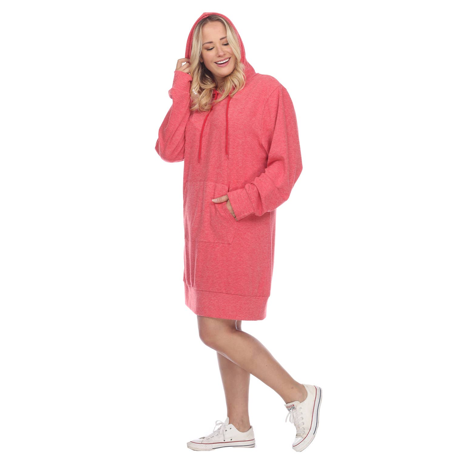 WHITE MARK – wholesale Dress – Women's – Plus Size Hoodie Sweatshirt Dress4