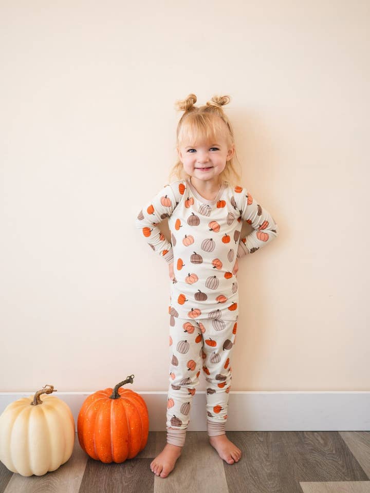 Calabazas Beige (Pijama de Manga Larga) para venta al por mayor de DreamLet