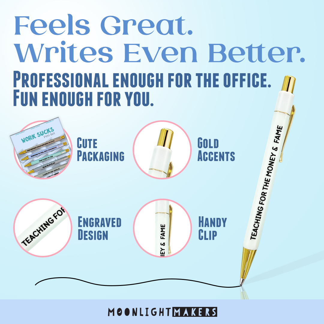 Moonlight Makers - Wholesale Pen - Work Sucks - Funny Pen Set - Office Humor, Gift for Coworker4