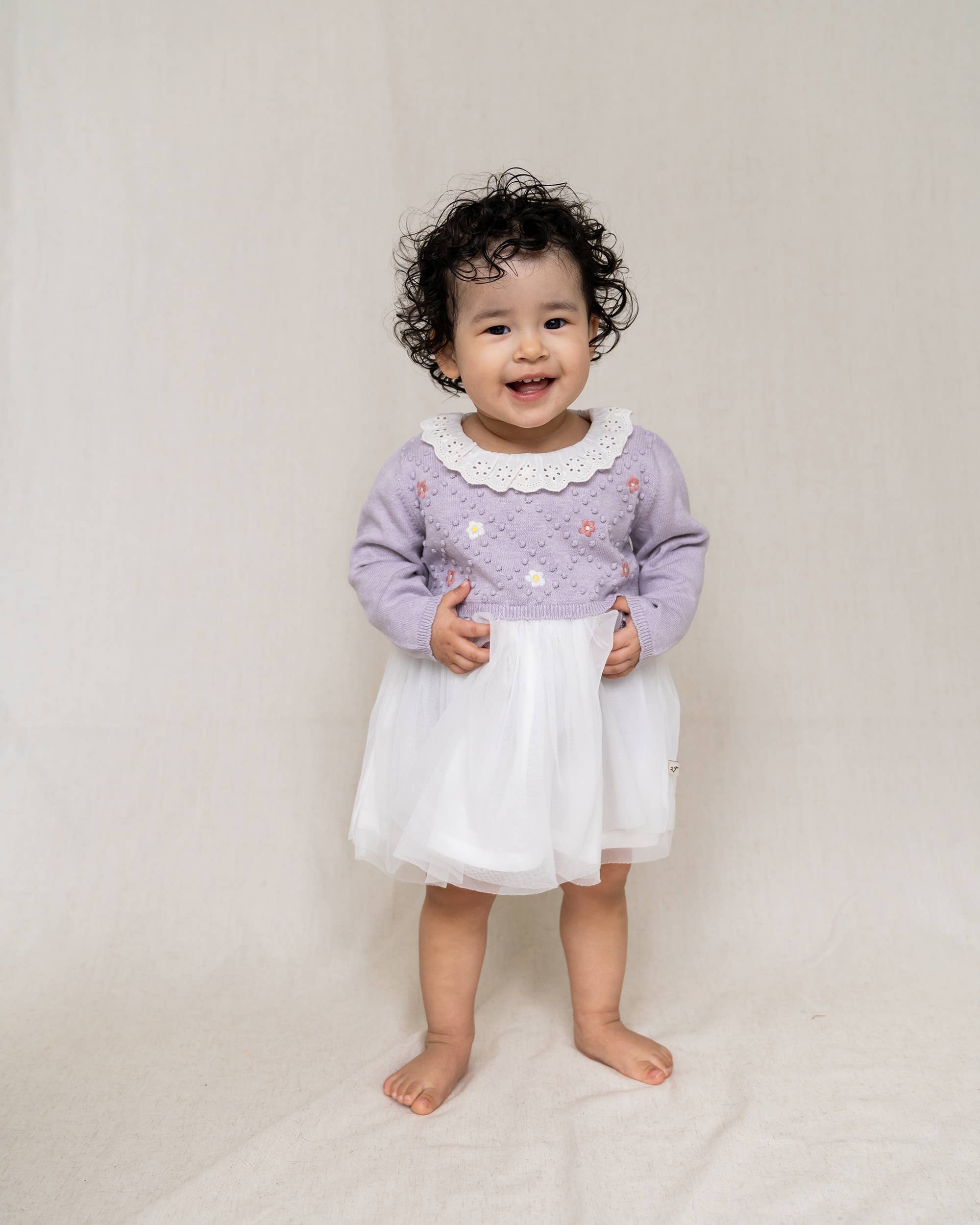 Viverano Organics - Wholesale Dress - Baby - Floral Embroidered Knit Tutu Dress (Organic Cotton)9