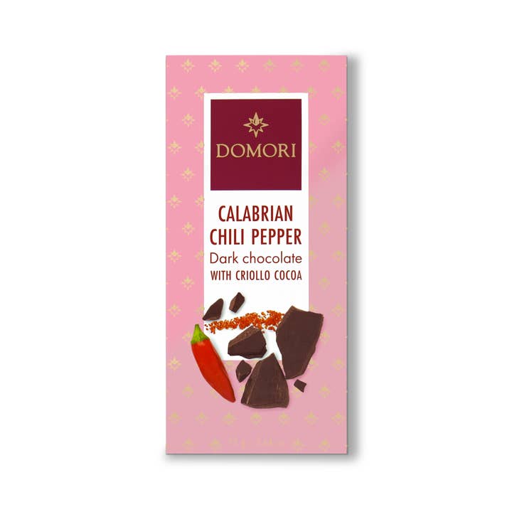 Mørk chokolade og chili tablet - 75g for engroshandel hos Domori