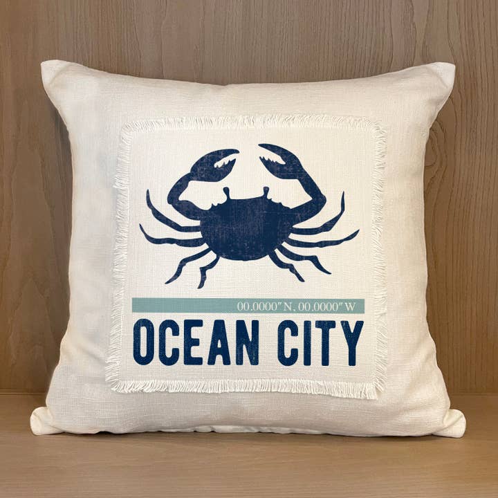 Second Nature by Hand - Wholesale Throw Pillow Cover - Crab Icon / Pillow Cover