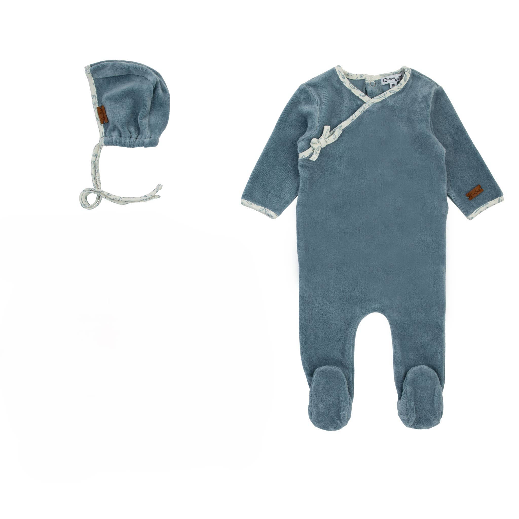 Cream Bebe - Wholesale Jumpsuit - Baby - Cream Bebe floral wrap footie with hat0