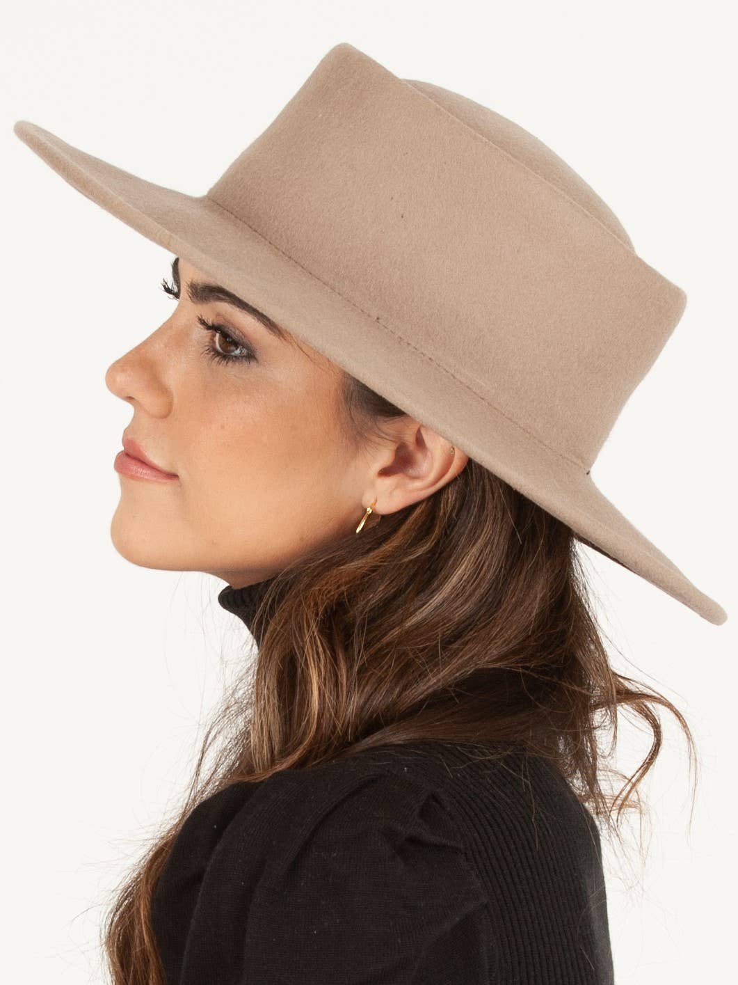 Lucca Couture – Chapéu Boater - Mulher por atacado – HBL1045-MILO LANATER-KHAKI1