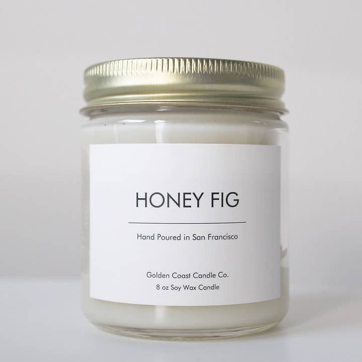 Bougie à la cire de soja Honey Fig pour la vente par Golden Coast Candle Co.