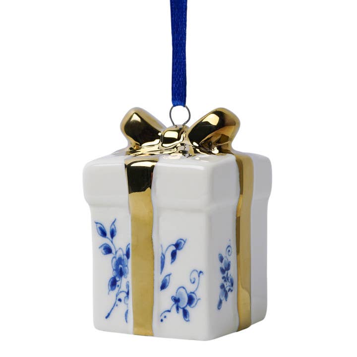 Gold Christmas ornament gift for wholesale by Heinen Delfts Blauw
