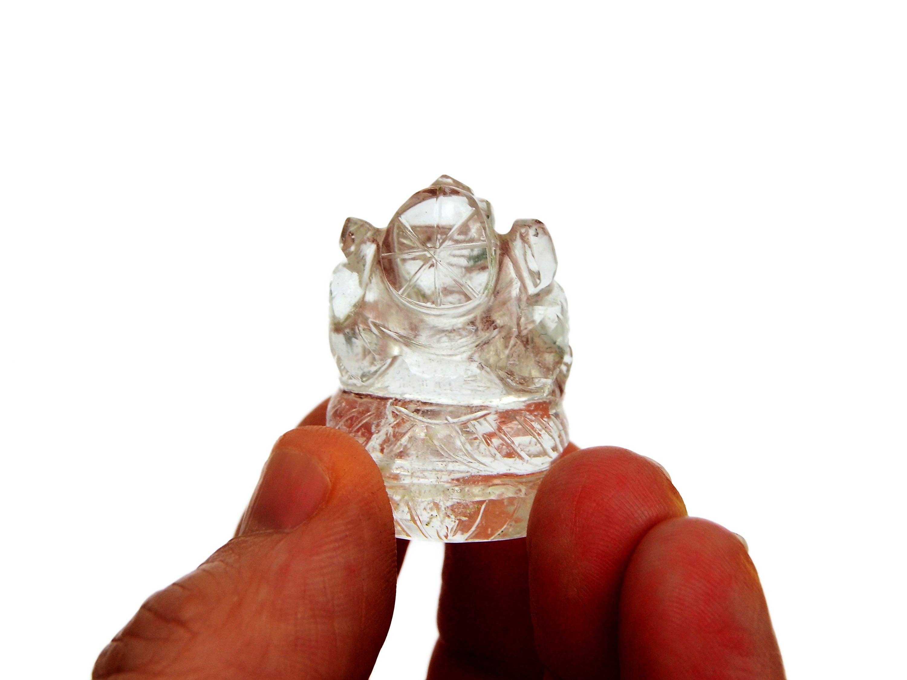 Kaia & Crystals - Wholesale Spiritual Stone/Crystal - Mini Clear Quartz Ganesha Sculpture (30mm - 35mm) -  Hand Carved Crystal2