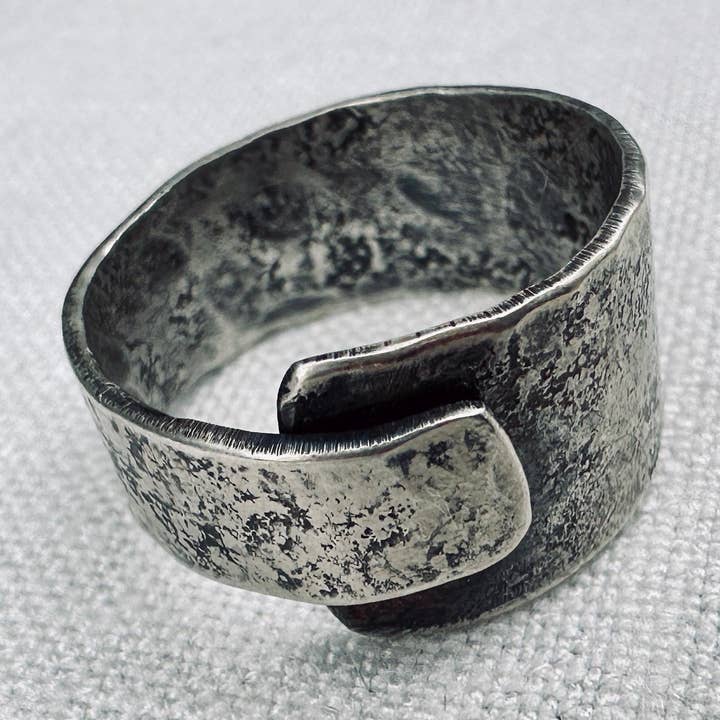 Wrapped Textured Sterling Silver Adjustable Ring by iNk Jewelry for wholesale by iNk Jewelry