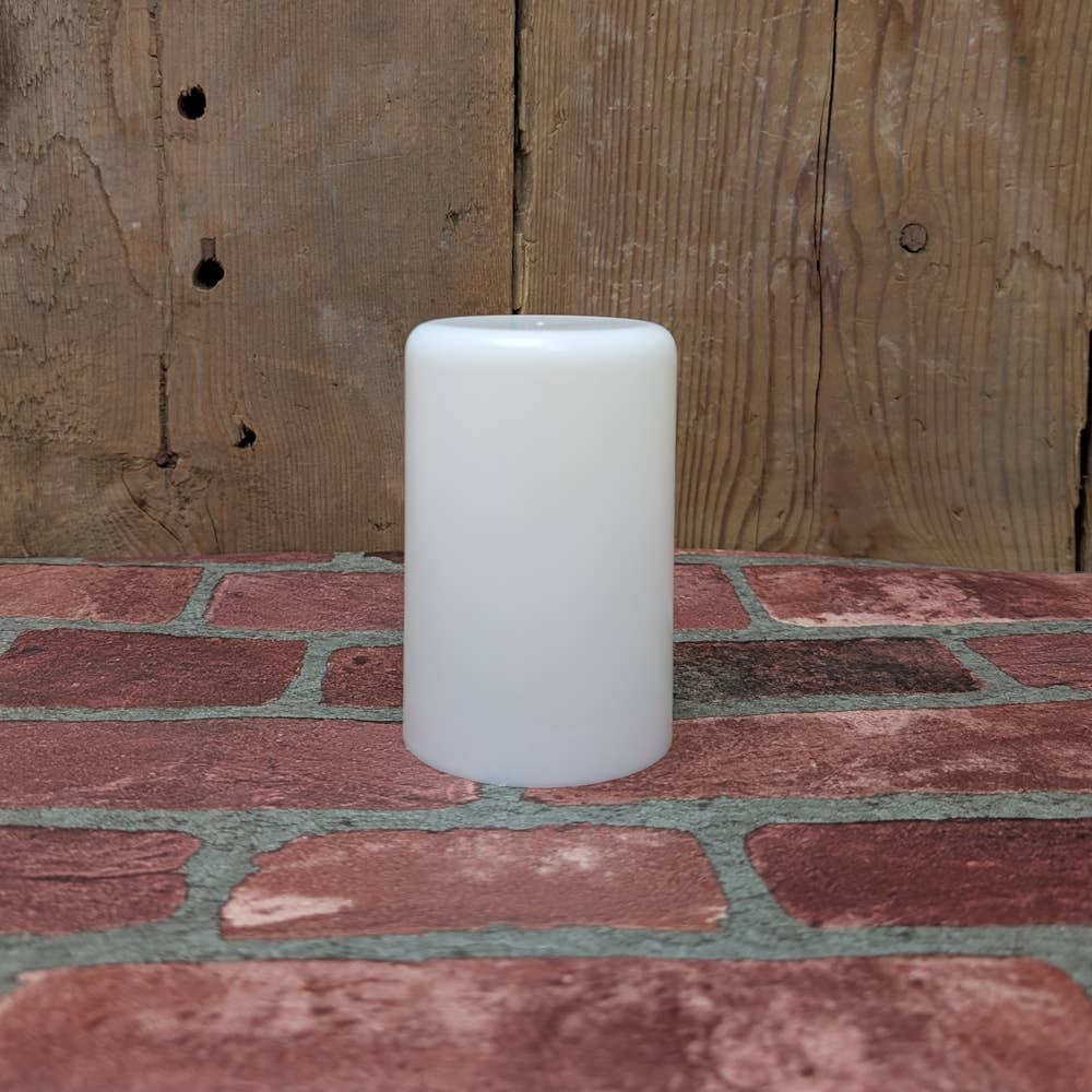 A.T. Imports - Wholesale Flameless Candle - White LED Flame Illusion Pillar 3"x4.5" Candle1