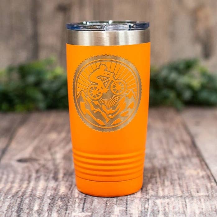 Mountain Bike Tire - Engraved Stainless Steel Tumbler for wholesale by 3C Etching
