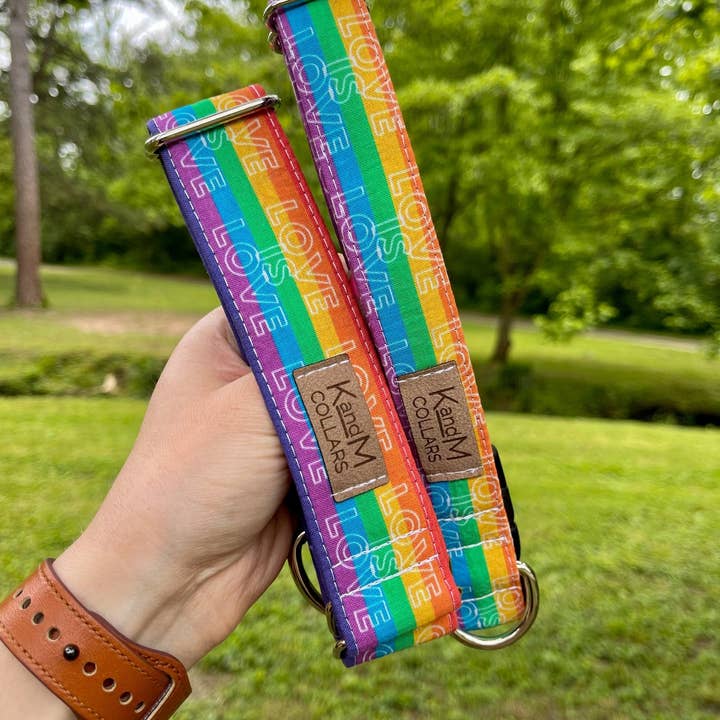 K and M Collars - Wholesale Pet collar – Dog - Love is Love Rainbow Dog Collar, LGTBQ+, Pride Dog Collar1
