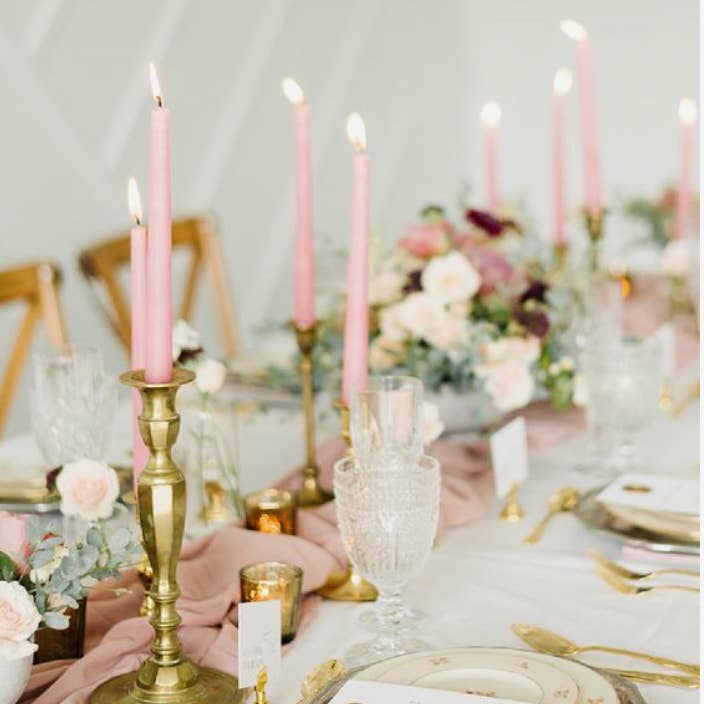 Elan Bazaar – Engroshandel Stearinlys/lysestage – 24 Lyserøde Blush Taper Stearinlys