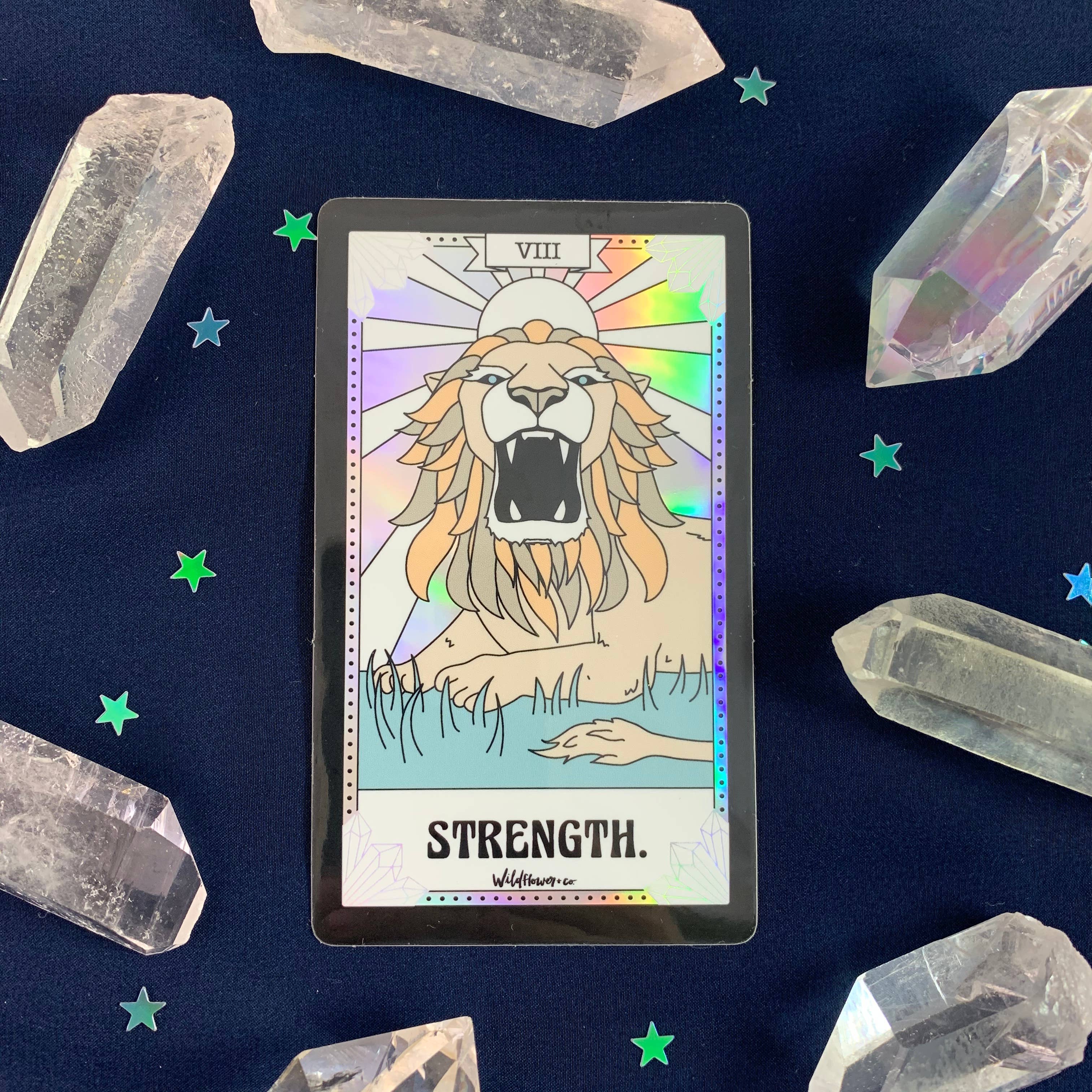 Wildflower + Co. - Wholesale Sticker - Tarot Card Sticker - Strength