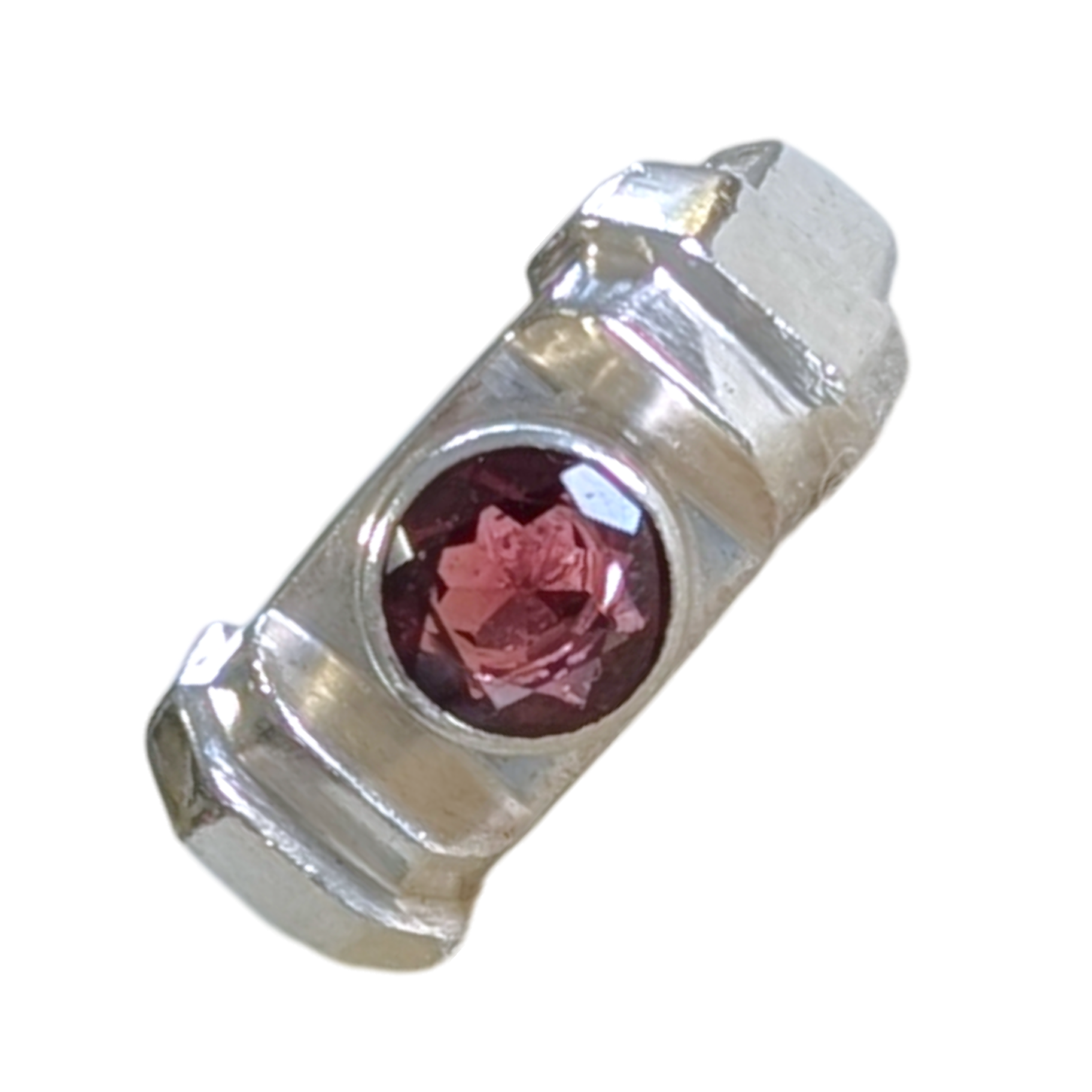Saraswati Imports - Wholesale Single Stone/Solitaire Ring - SALE Loyalty Faceted Garnet Sterling Silver Ring0